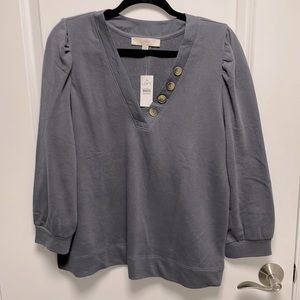 Loft lightweight sweatshirt size L, dark gray, NWT